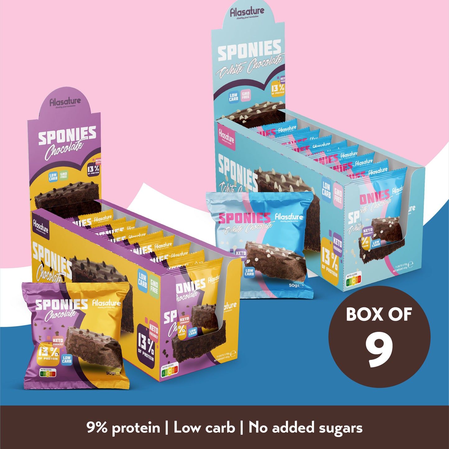 Alasature Protein Sponies (Box of 9)