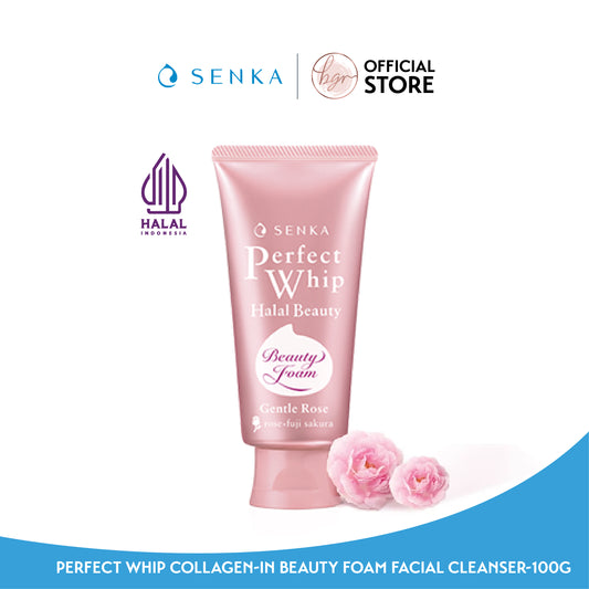 SENKA Perfect Whip Halal Beauty Gentle Rose Facial Cleanser (100g)